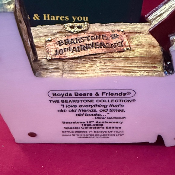 Boyds Bears 6 Piece Figurine Set 10th Anniversary - Friends are Treasures - Picture 7 of 16